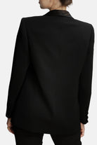 Roccie-Marlena Satin Trimmed Crepe Blazer-Ceket-3-Milagron.com