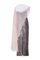 Roccie-Marysia Sequined One Shoulder Maxi Dress-Elbise-3-Milagron.com