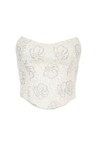 Roccie-Ophelia Crystal Embellished Strapless Lace Corset-Büstiyer-1-Milagron.com