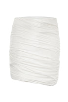 Roccie-Rosa Asymmetric Draped Taffeta Mini Skirt-Etek-1-Milagron.com