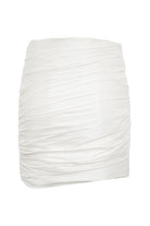 Roccie-Rosa Asymmetric Draped Taffeta Mini Skirt-Etek-2-Milagron.com