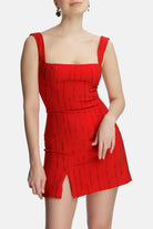 Roccie-Viola Crystal Embellished Mini Dress-Elbise-2-Milagron.com