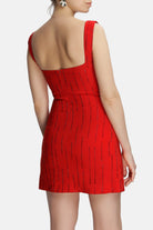 Roccie-Viola Crystal Embellished Mini Dress-Elbise-4-Milagron.com