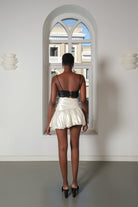 Roccie-Yasmin Draped Balloon Mini Skirt-Etek-5-Milagron.com