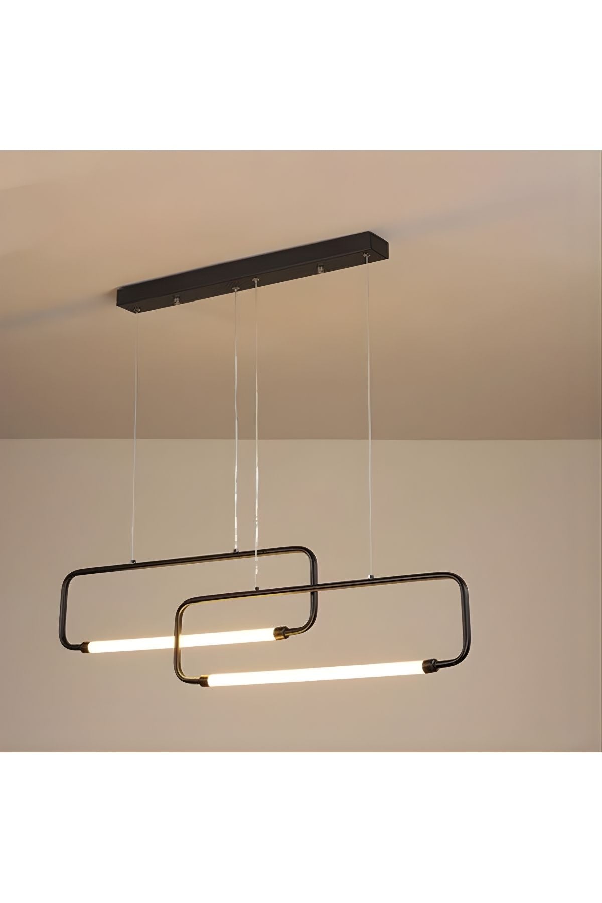 Alabama Modern Minimalist İKili Dikdörtgen Geometrik Lineer Led Sarkıt Avize Vid-Alb-Lnr-Avz