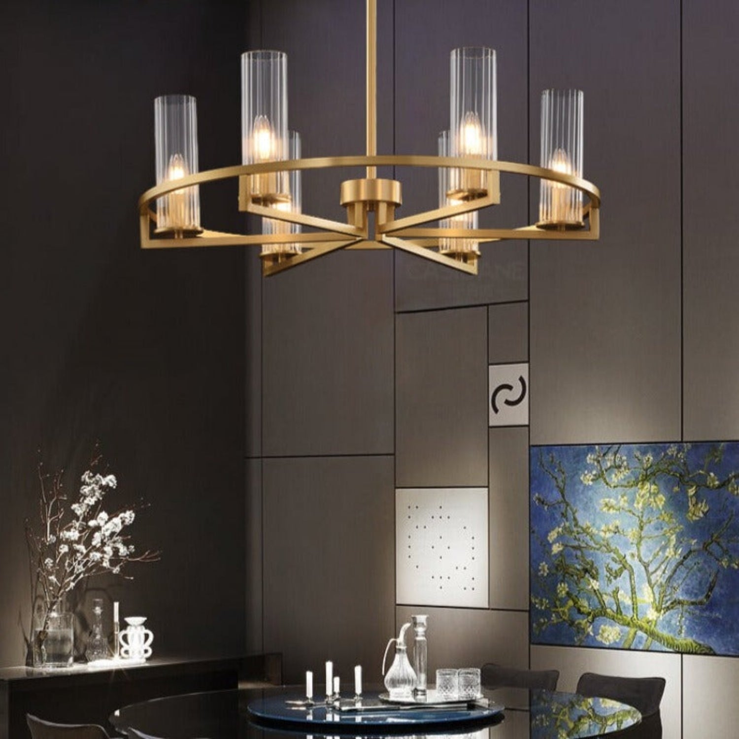 Arishara Modern Lüks Çoklu Camlı Halka Avize (Ars-Pnd-Lgt)