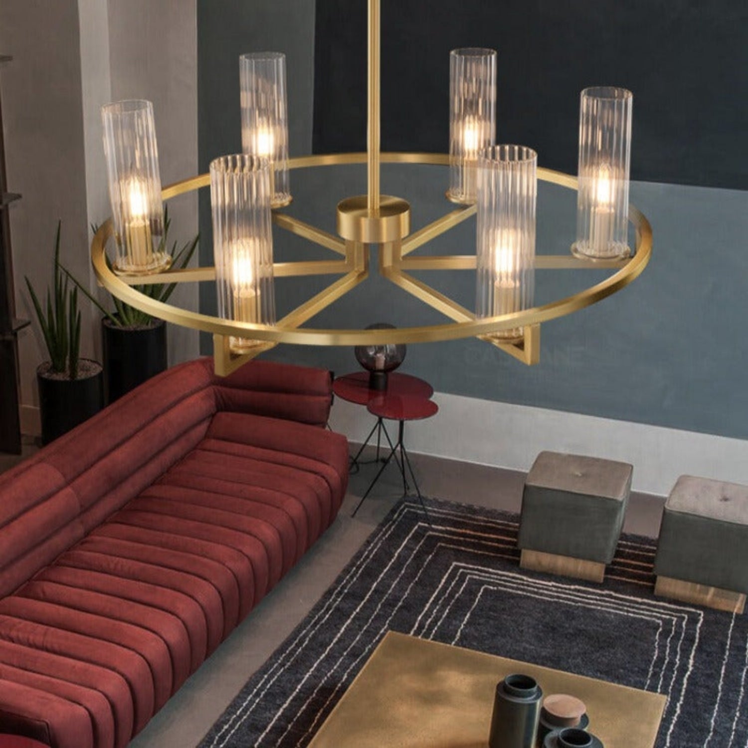 Arishara Modern Lüks Çoklu Camlı Halka Avize (Ars-Pnd-Lgt)