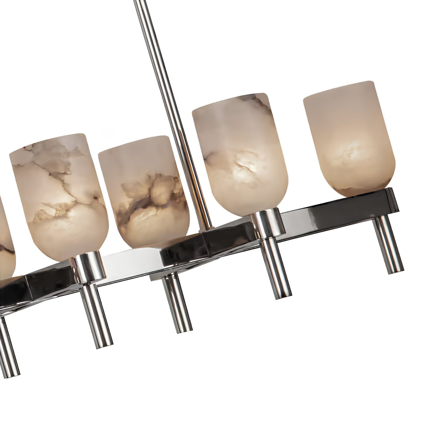 Avenza 10'Lu Mermer Başlıklı Linear Avize - Yemek Masası Ve Ada Üstü Aydınlatma