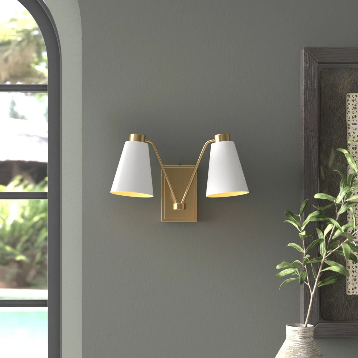Bellini Modern Çift Kollu Konik Başlıklı Duvar Aplik Ra-Aplk-3528-52-22