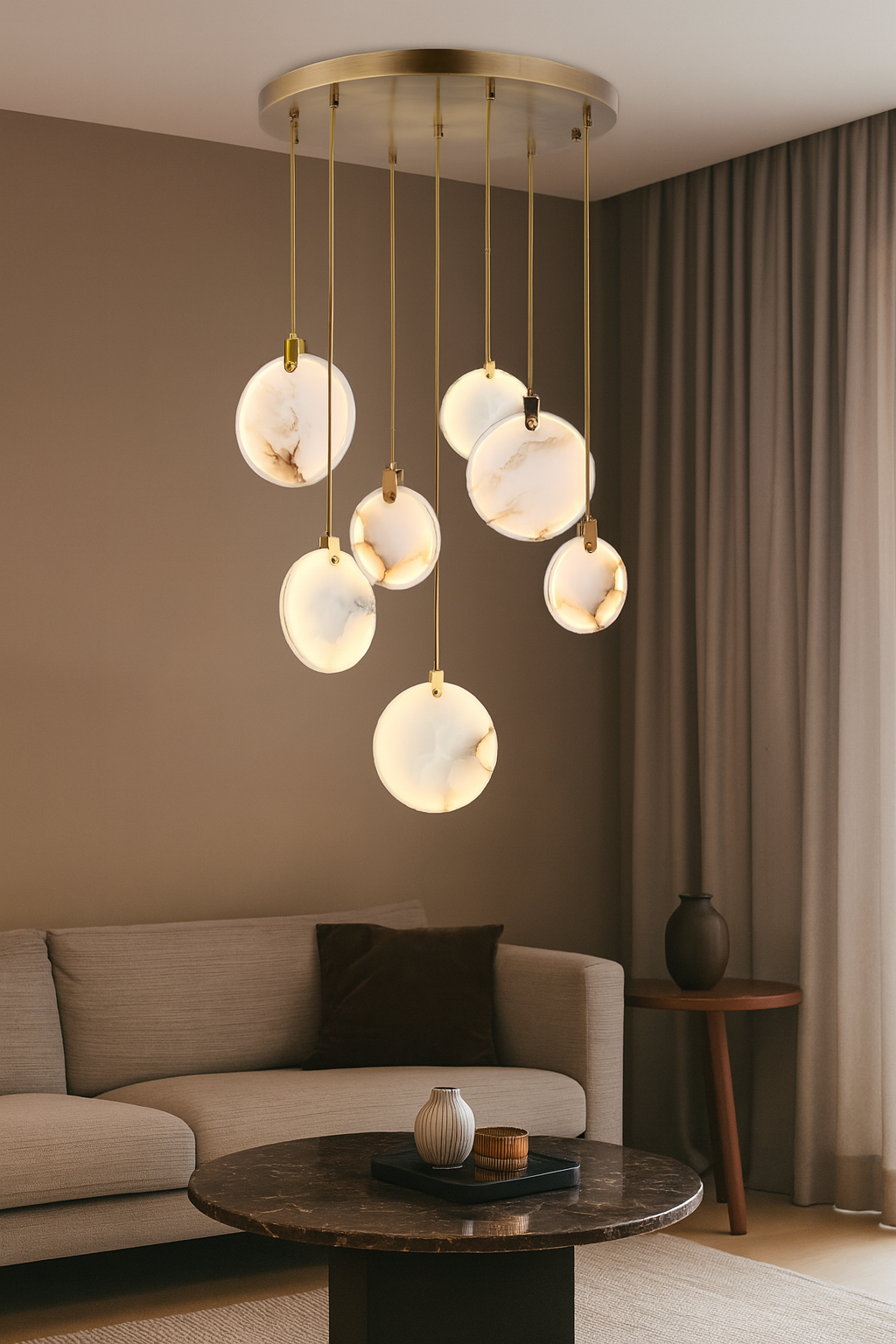 Bloom 7'Li Sarkıt Ledli Mermer Avize Ra-Avz- 5280-35-46