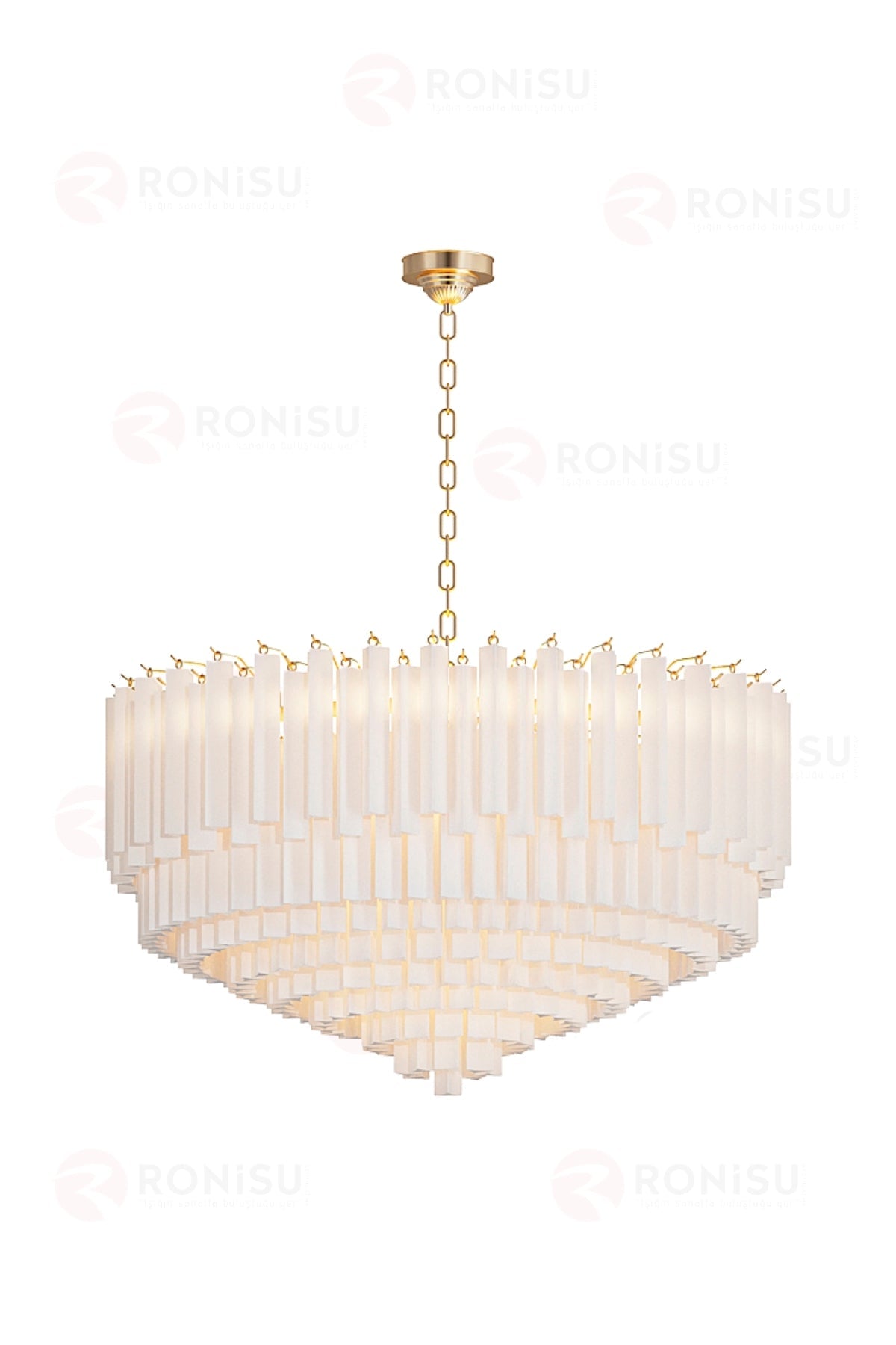 Borexia Gold Lüks Kristal Prizma Camlı Modern Salon Avizesi - Ra-Avz- 4626-18-85
