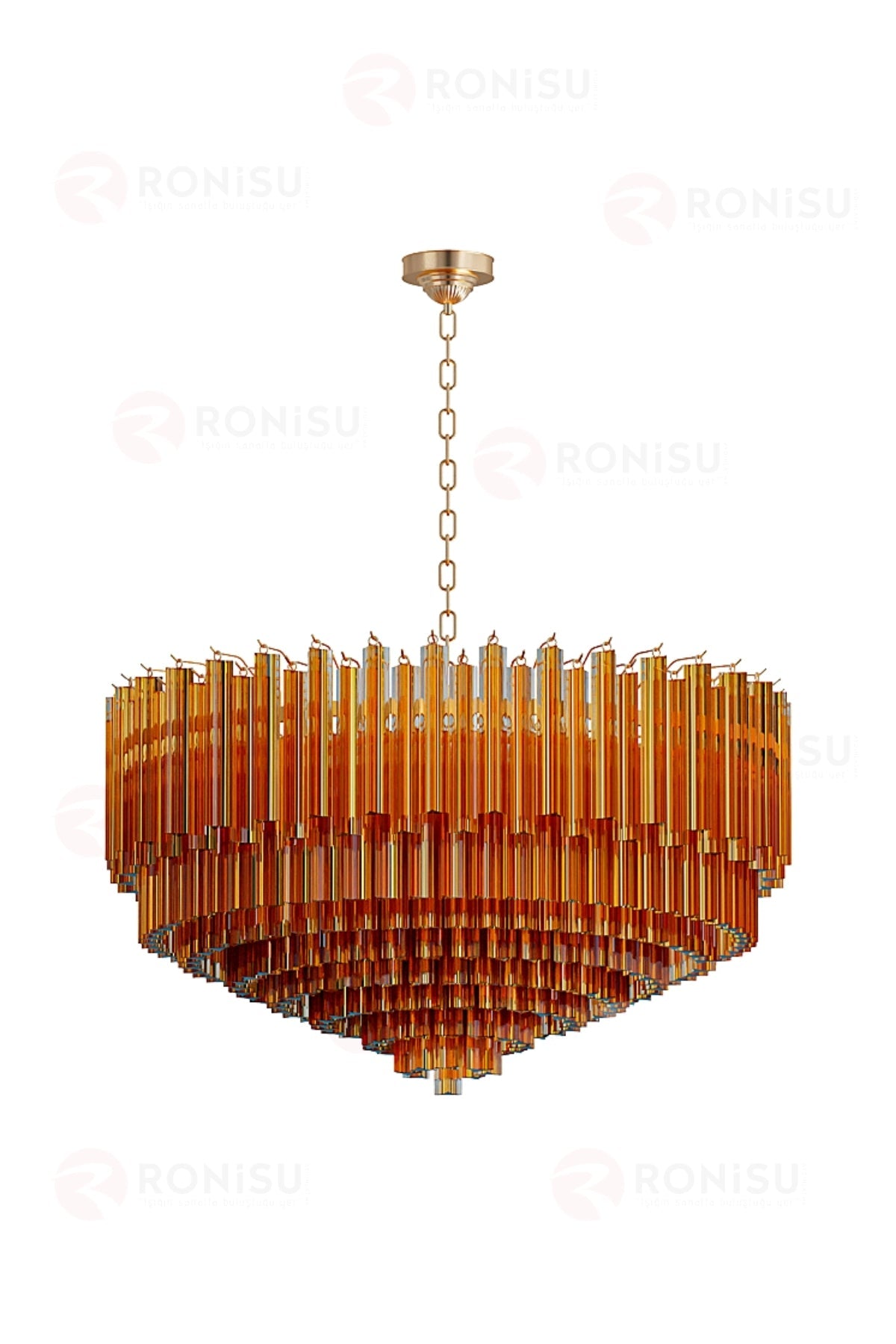 Borexia Gold Lüks Kristal Prizma Camlı Modern Salon Avizesi - Ra-Avz- 4626-18-85