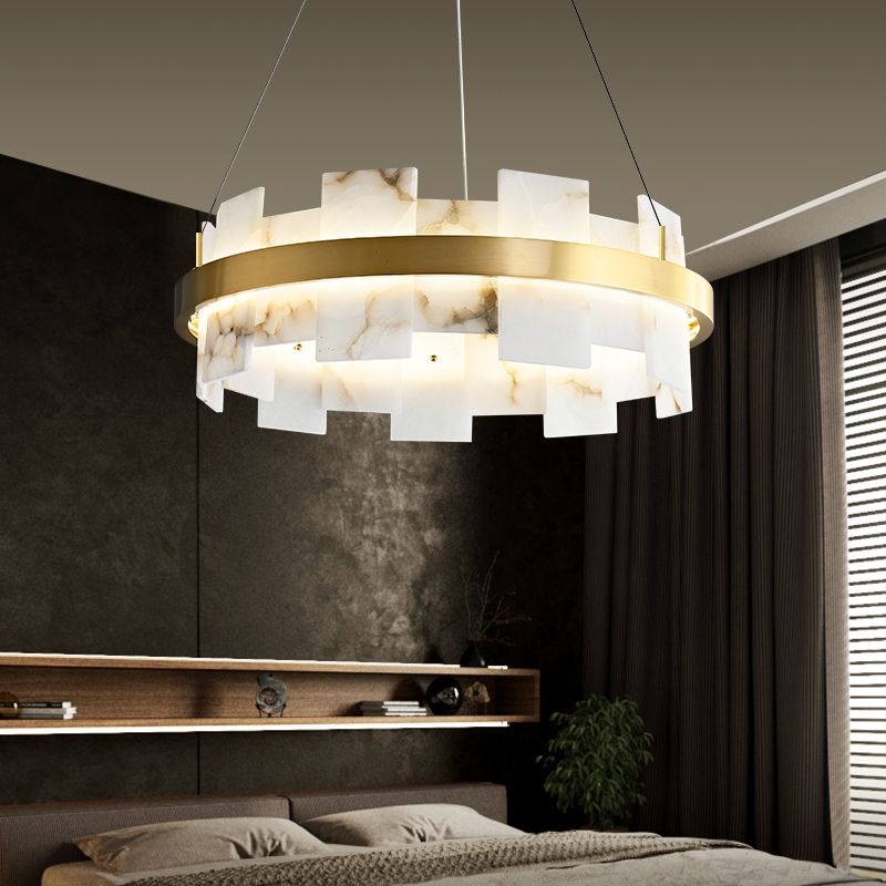 Cirella Mermer Dairesel Sarkıt Avize – Modern Minimalist Tasarım, Lüks Aydınlatma Ra-Avz- 4780-73-49