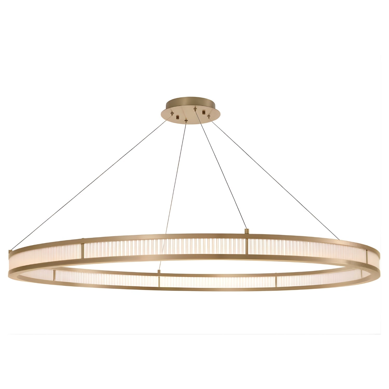 Dione Modern Lüks Kristal Cam Panelli Entegre Led Halkalı Büyük Sarkıt Avize Dio-1139