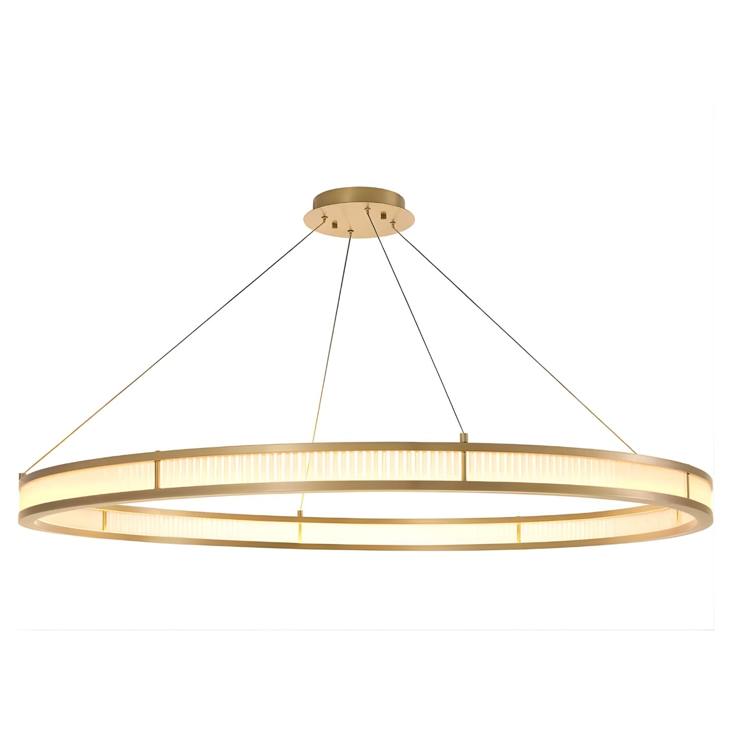Dione Modern Lüks Kristal Cam Panelli Entegre Led Halkalı Büyük Sarkıt Avize Dio-1139