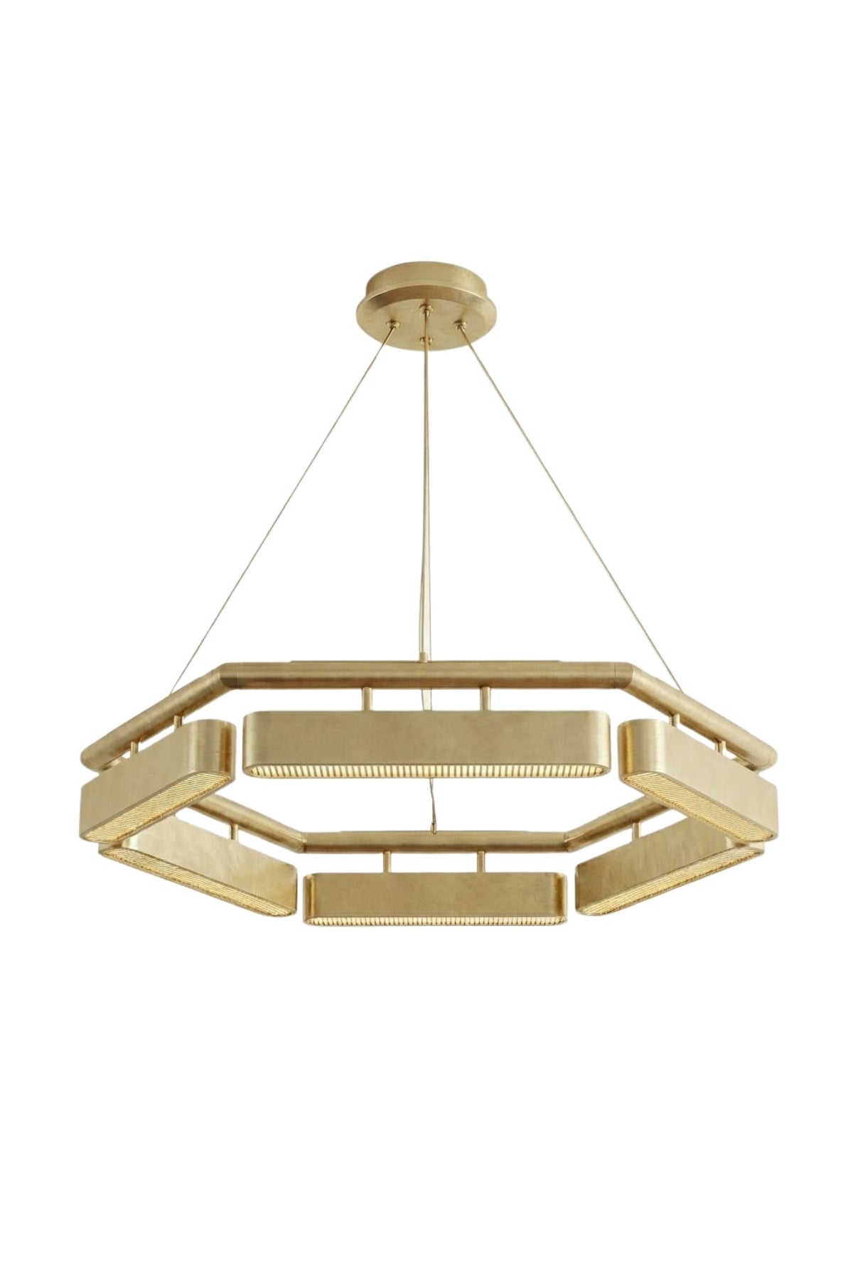 Fornexa Modern Altıgen Led Avize - Lüks Tasarım Mermer Desenli Ve Metalik Kaplama Salon Aydınlatması - Ra-Avz- 6083-26-50