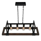 Lignum Doğal Ahşap Ve Siyah Metal Avize