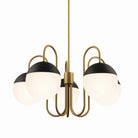 Luxentra Modern 5 Kollu Sarkıt Avize - Kavisli Tasarım Opal Camlı Lüks Salon Ve Yemek Odası Aydınlatması