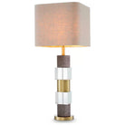 Marmor Lüks Modern Beyaz Mermer Ve Kristal Camlı Eskitme Altın Abajur 35 Cm Salon Yatak Odası Masa Lambası Mrm-51Ul
