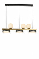 Neraxis Modern Lineer Sarkıt Avize - Eskitme Gold Gövdeli Cam Küre Ve Led Panel Detaylı Aydınlatma - 6487-6865
