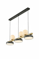 Neraxis Modern Lineer Sarkıt Avize - Eskitme Gold Gövdeli Cam Küre Ve Led Panel Detaylı Aydınlatma - 6487-6865