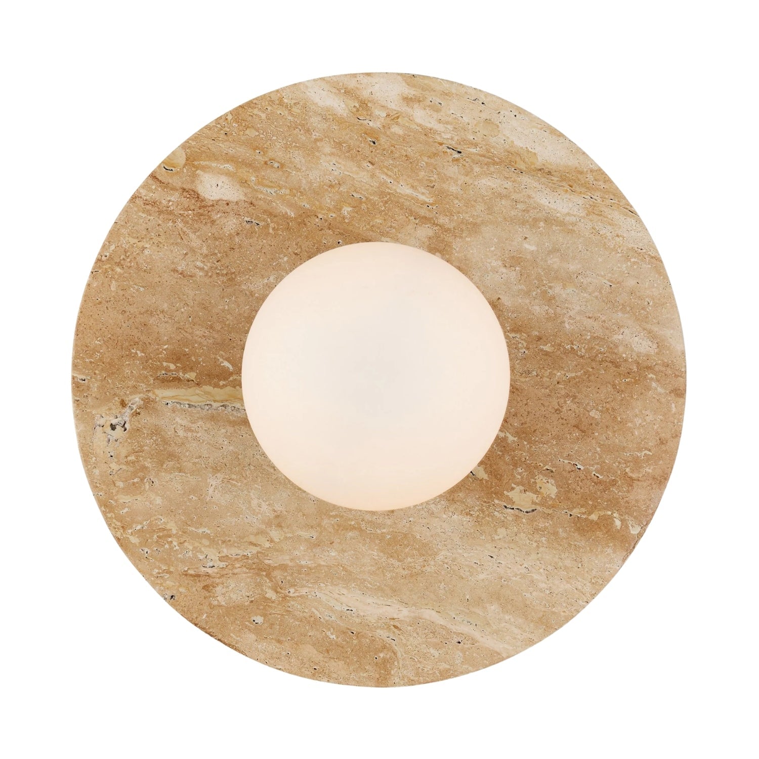Orlisse Doğal Traverten Mermerli Glop Camlı Eskitme Metal Dekoratif Duvar Aplik Orl-W1-25-03