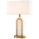 Palas Lüks Modern Doğal Alabaster Taşlı Abajur Pls-64Ul