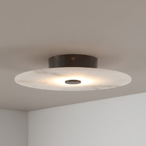 Selene Modern Lüks Doğal Mermer Diskli Minimalist Tavan Plafonyer Avize Sel-4978