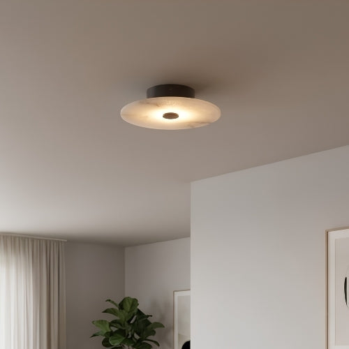 Selene Modern Lüks Doğal Mermer Diskli Minimalist Tavan Plafonyer Avize Sel-4978