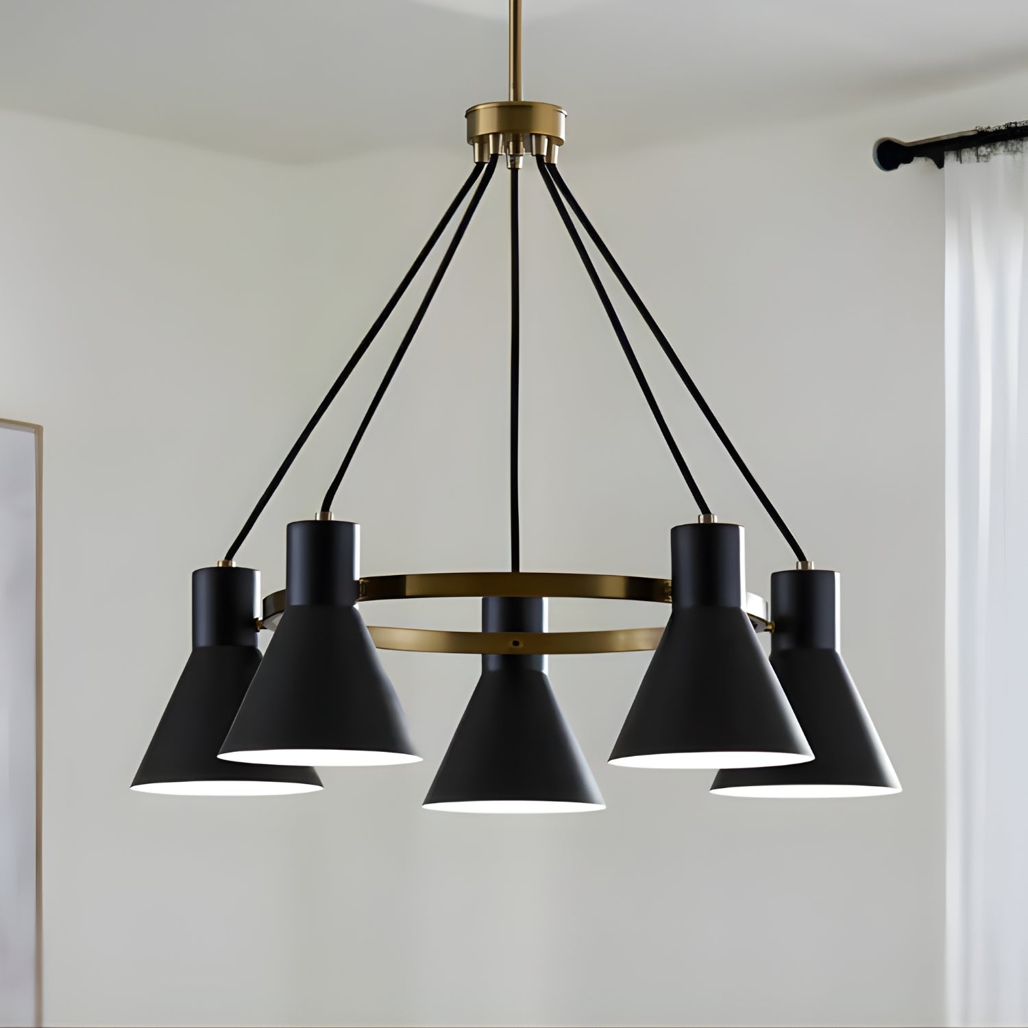 Towner Modern Lüks Konik Metal Şapkalı Çember Salon Avizesi (3141305-848)