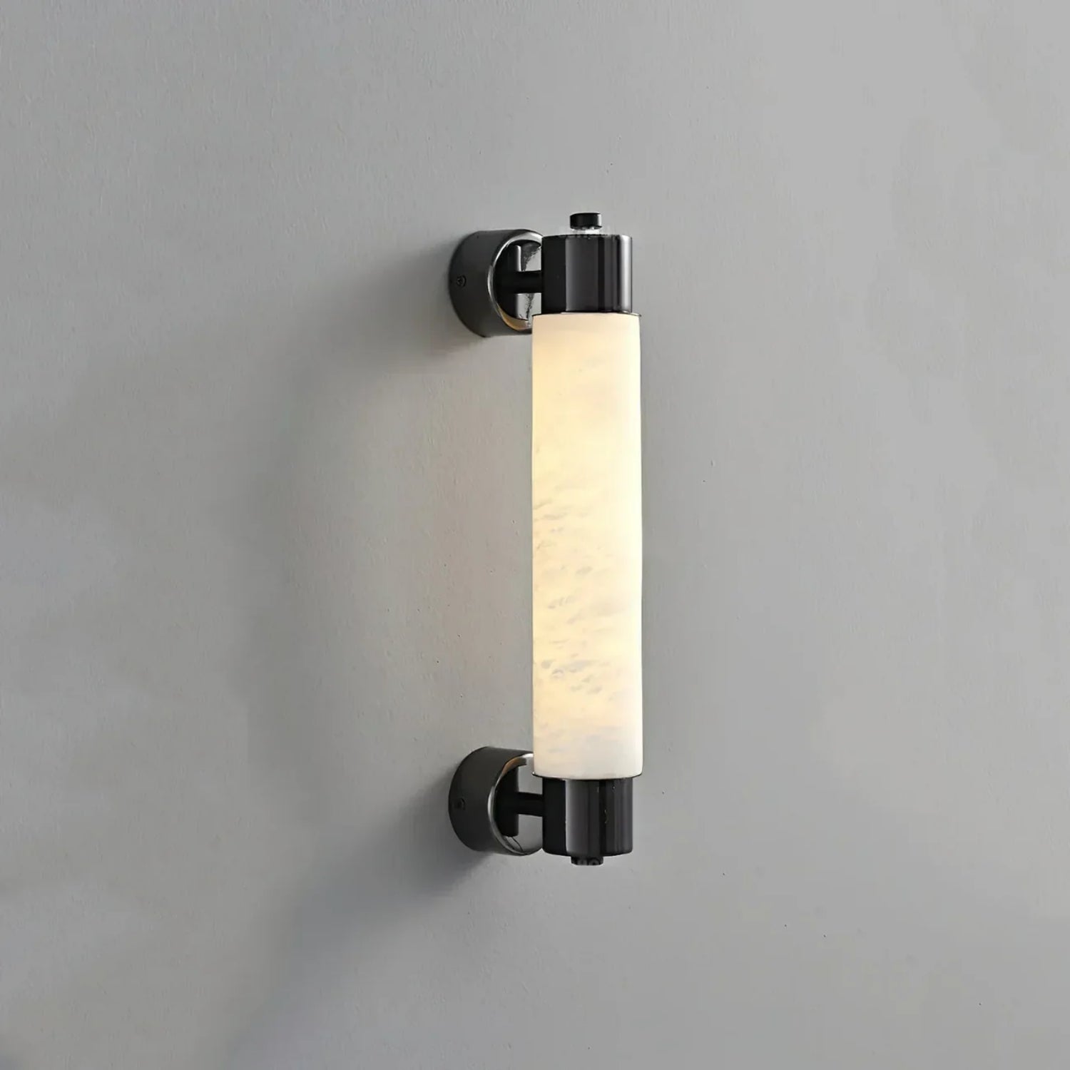 Tubixor Modern Lüks Silindirik Doğal Alabaster Taşlı Duvar Apliği (Tub-Cyl-Alb)