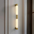 Tubixor Modern Lüks Silindirik Doğal Alabaster Taşlı Duvar Apliği (Tub-Cyl-Alb)