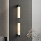 Tubixor Modern Lüks Silindirik Doğal Alabaster Taşlı Duvar Apliği (Tub-Cyl-Alb)
