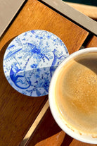 Rooms Design Studio-Bleu Blanc Collection Bardak Altlığı 4'lü Set-Bardak Altlığı-1-Milagron.com