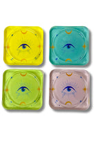 Rooms Design Studio-Eyez On You Cam Bardak Altlığı 4'lü Set-Bardak Altlığı-1-Milagron.com