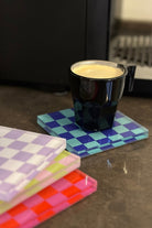 Rooms Design Studio-Retro Checkerboard Bardak Altlığı 4'lü Set-Bardak Altlığı-3-Milagron.com