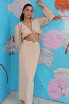 Kadın Siyah Midi Etek Ve Üst İkili Takım - 1