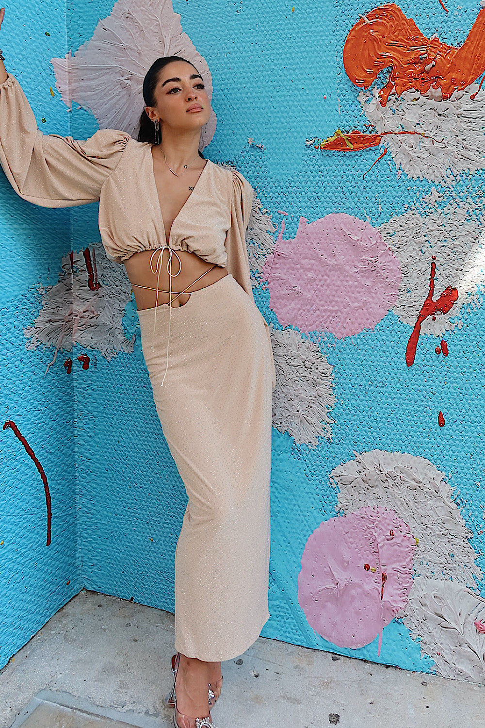 Kadın Siyah Midi Etek Ve Üst İkili Takım - 2