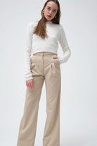 Roselenda-San Pedro Beige Pants-Kumaş Pantolon-1-Milagron.com