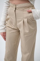 Roselenda-San Pedro Beige Pants-Kumaş Pantolon-2-Milagron.com