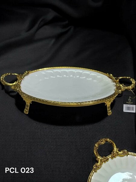 Roy King Elegance Oval Sunum Tabak Gold 46 Cm Pcl023