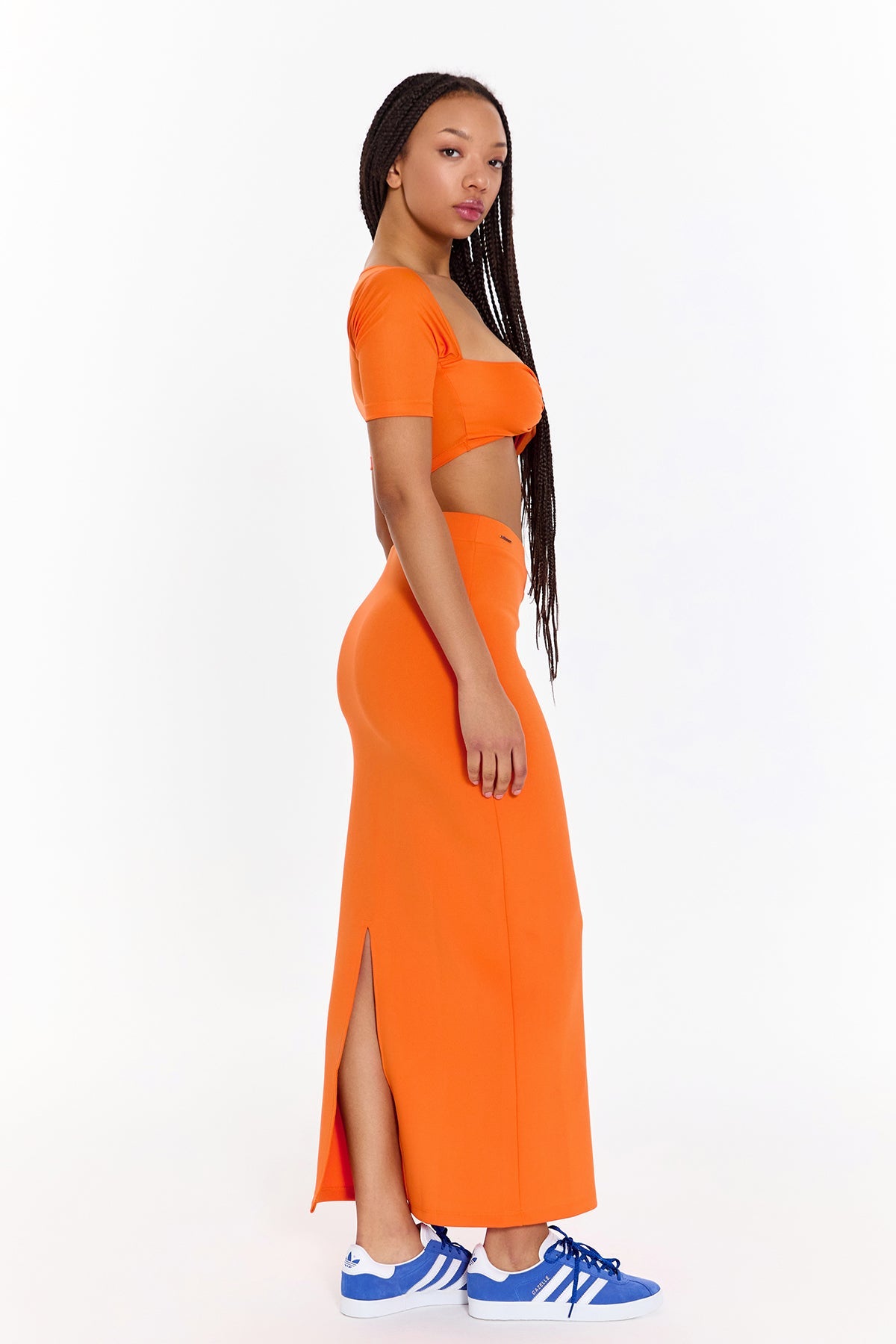 SBNM-Gypsy Orange Long Skirt-Etek-4-Milagron.com