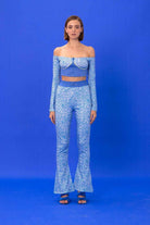 SBNM-Navy Logomania Crop Top-Top-1-Milagron.com