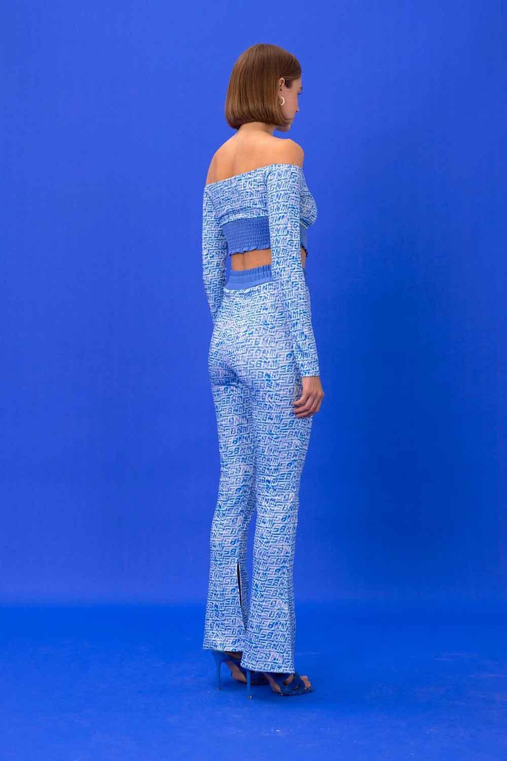 SBNM-Navy Logomania Crop Top-Top-3-Milagron.com