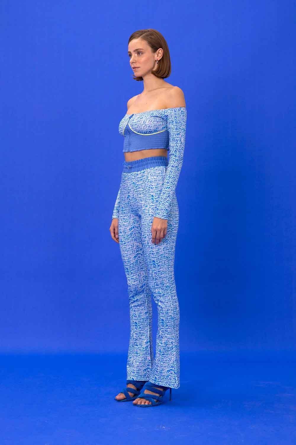 SBNM-Navy Logomania Crop Top-Top-7-Milagron.com