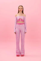 SBNM-Pink Logomania Crop Top-Top-1-Milagron.com