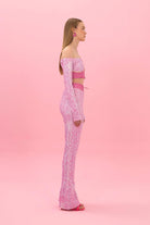 SBNM-Pink Logomania Flare Pants-Pantolon-4-Milagron.com