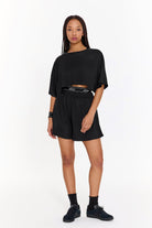 SBNM-Pull On Yoga Short In Black-Şort-5-Milagron.com