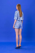 SBNM-Seasta Blue Cotton Blend Short-Şort-5-Milagron.com