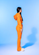 SBNM-Vivid Flame Orange Zip Up Cropped Hoodie-Sweatshirts & Hoodies-4-Milagron.com